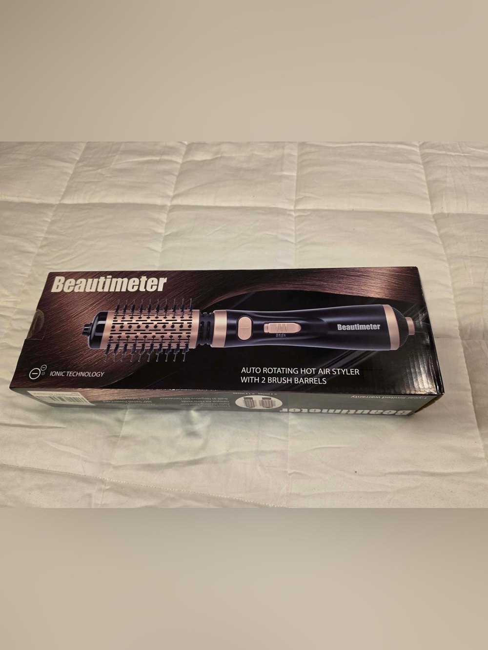 Auto Rotating Hot Air Styler with 2 Brush Barrels — Black & Rose Gold
